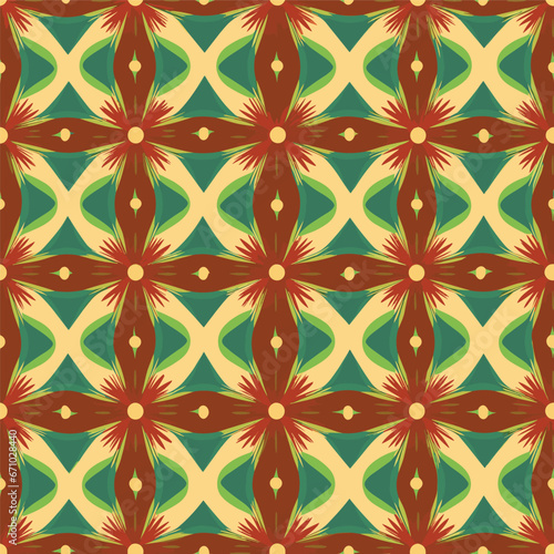 Flower geometric seamless pattern 