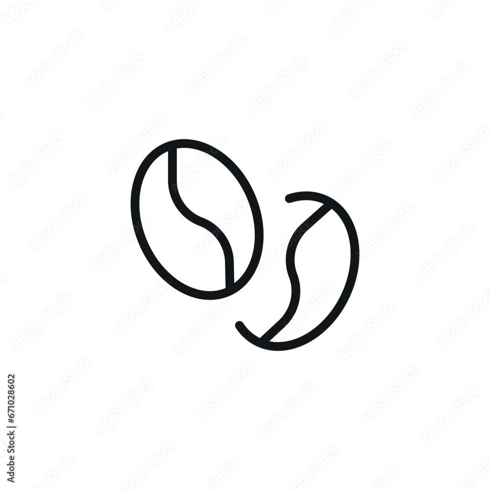 Coffee beans linear icon. Thin line customizable illustration. Contour symbol. Vector isolated outline drawing. Editable stroke Coffee beans linear icon. Thin line customizable illustration. Contour symbol. Vector isolated outline drawing. Editable stroke