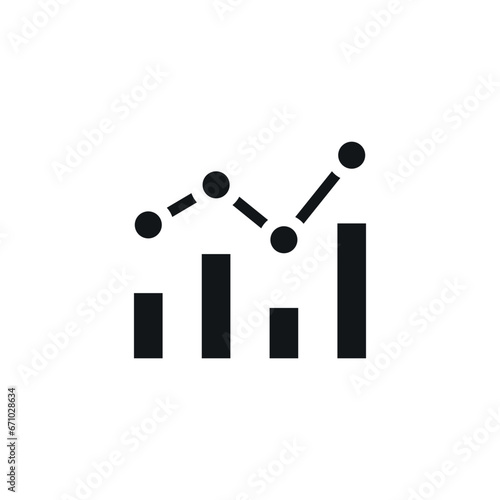 Graph chart simple glyph icon. Vector solid isolated black illustration.
