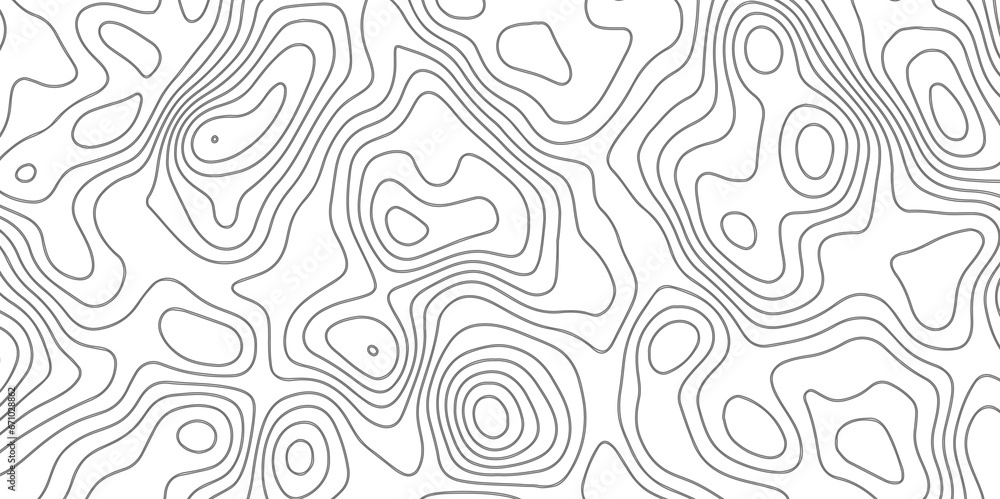 Natural printing illustrations of maps. Topographic map in contour line light topographic topo contour map and ocean topographic line map with curvy wave isolines vector