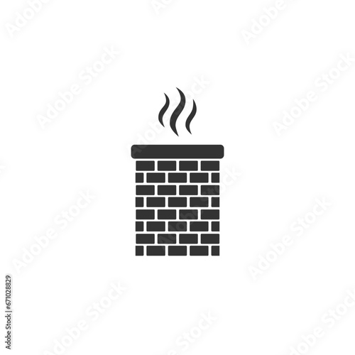 Vector chimney icon in flat style