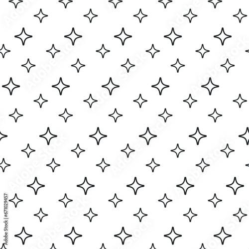 Doodle geometric pattern of stars. Seamless hand drawing vector sparkles pattern