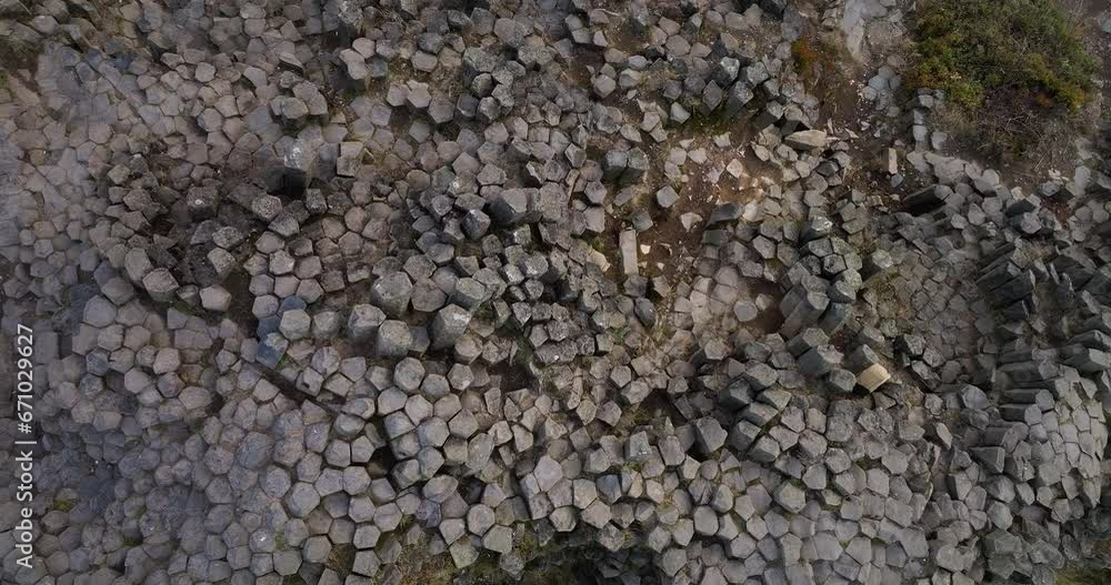 4K Aerial View of Basalt Formation Panska Skala in Czech Republic Top Down 4K Aerial View of Basalt Formation Panska Skala in Czech Republic Top Down