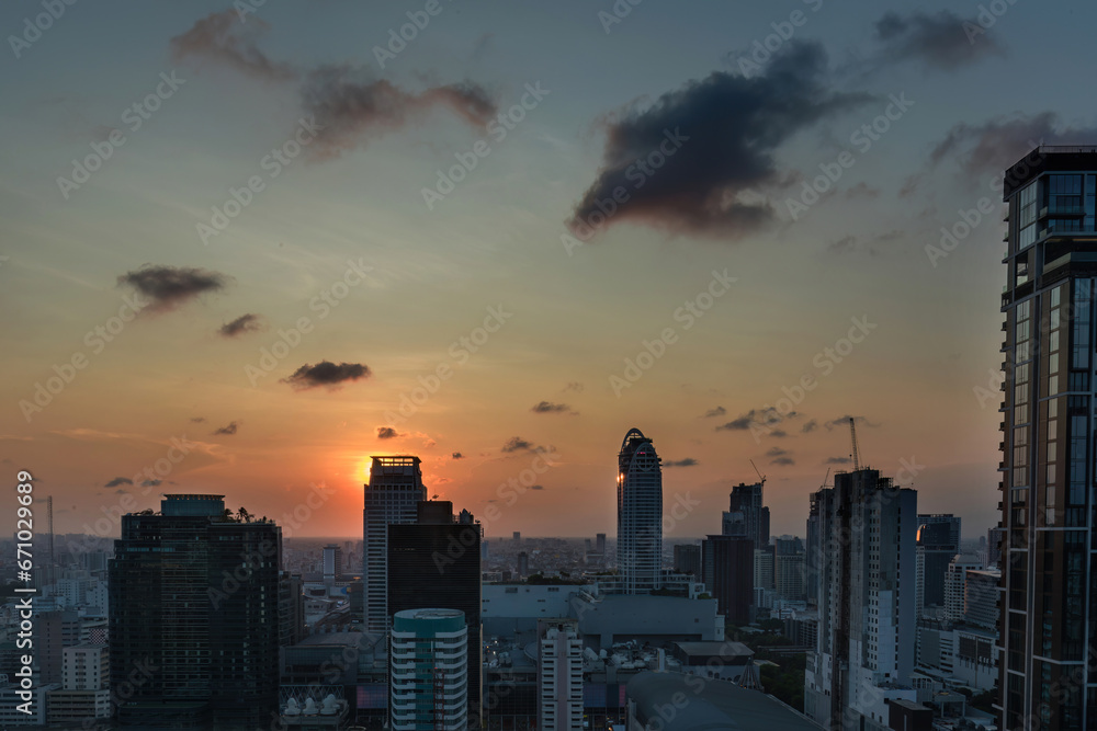 Cityscape of Bangkok city, Thailand. view of Bangkok city in ratchaprasong area. Cityscape Bangkok modern office buildings