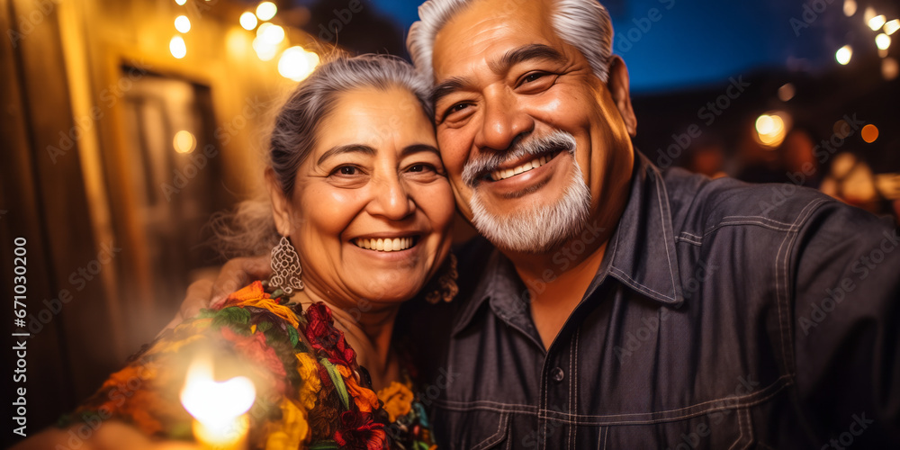 Golden Years Fiesta: Mexican Seniors Taking a Selfie