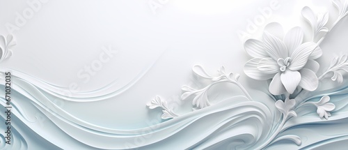 Abstract background with white flowers and leaves.
