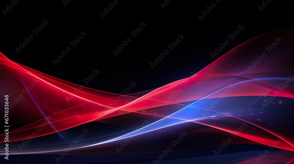 Fototapeta premium Elegant Flow of Red: Abstract Waves on a Dark Background