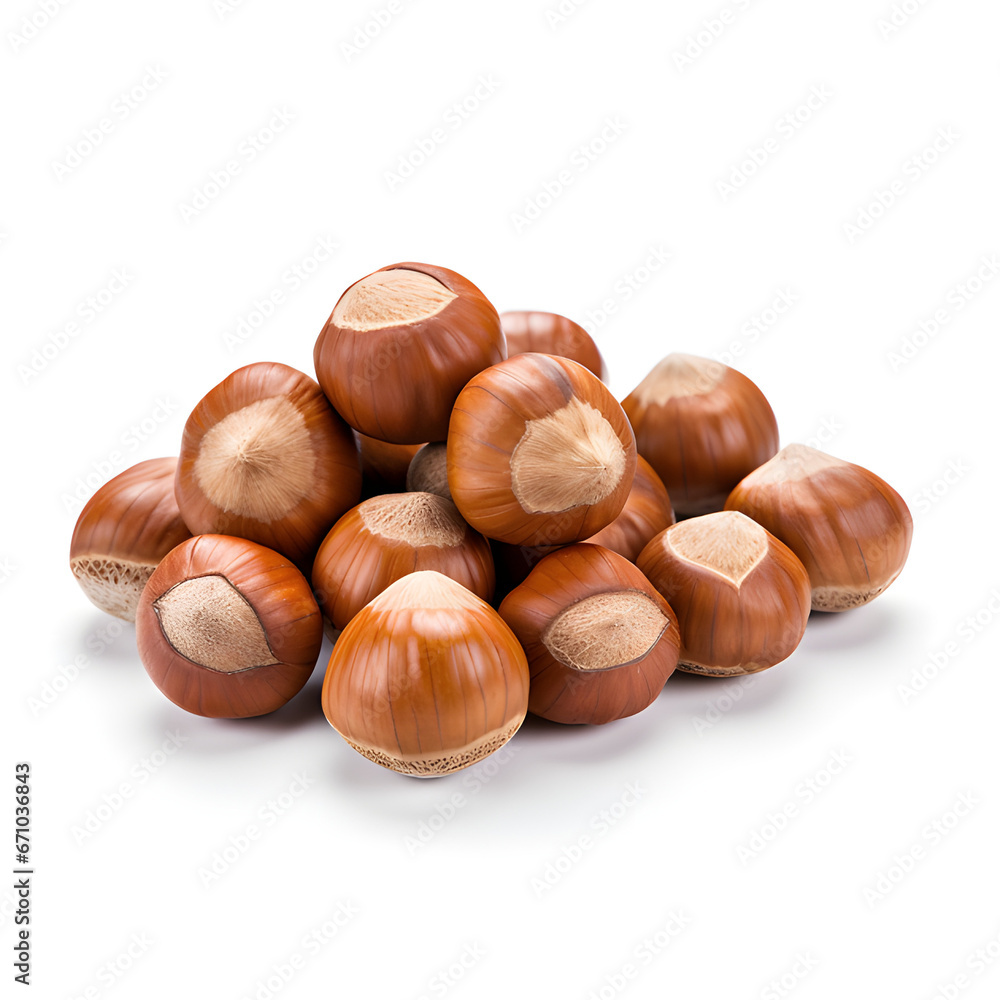 Isolated hazelnuts on white background Isolated hazelnuts on white background