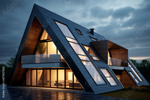 Modern architechture roof desing photo