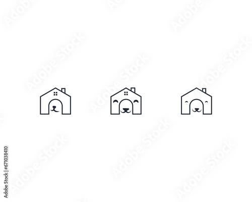 Dog and cat logo design template vector, line of pet logo design suitable for pet shop, store, cafe, business, hotel, veterinary clinic, Domestic animal vector illustration logotype, sign or symbol