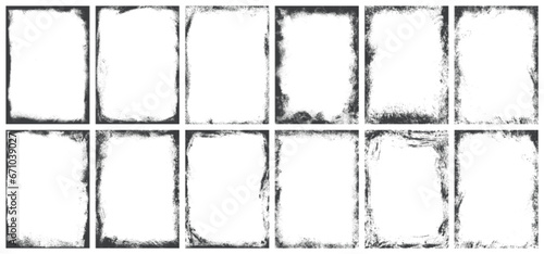 Dirty frames set elements monochrome