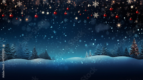 Christmas Holiday Background with decoration for celebration on the winter festival and copy space for new year text. © Golden House Images