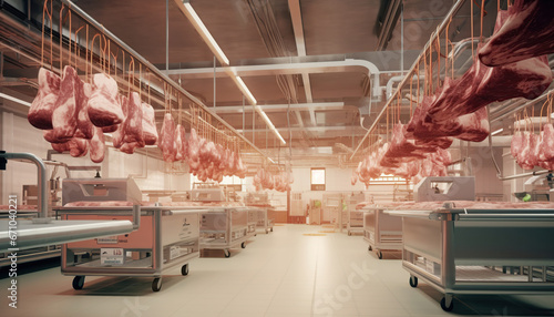 Meat Processing Plant Produces various meat products photo