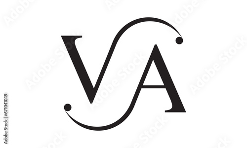 Letter VA alphabet symbol design vector