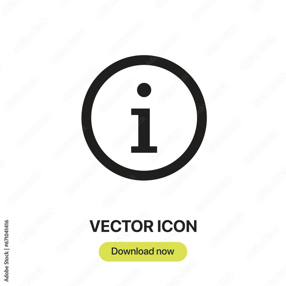 Info Button icon vector. Linear-style sign for mobile concept and web design. Info Button symbol illustration. Pixel vector graphics - Vector. Info Button icon vector. Linear-style sign for mobile concept and web design. Info Button symbol illustration. Pixel vector graphics - Vector.