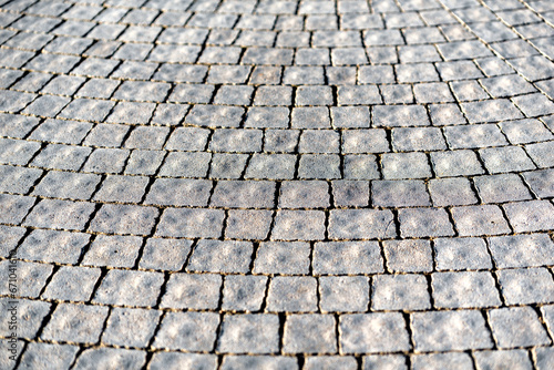vintage stone tile road without people