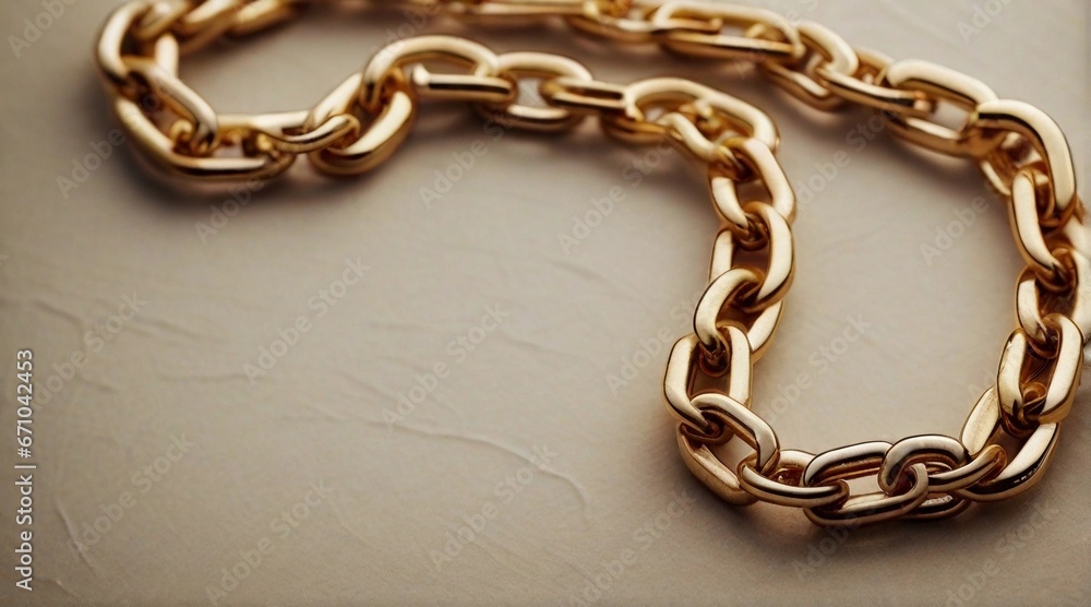 Fototapeta premium Portrait of Chain Necklaces against textured background, background image, AI generated