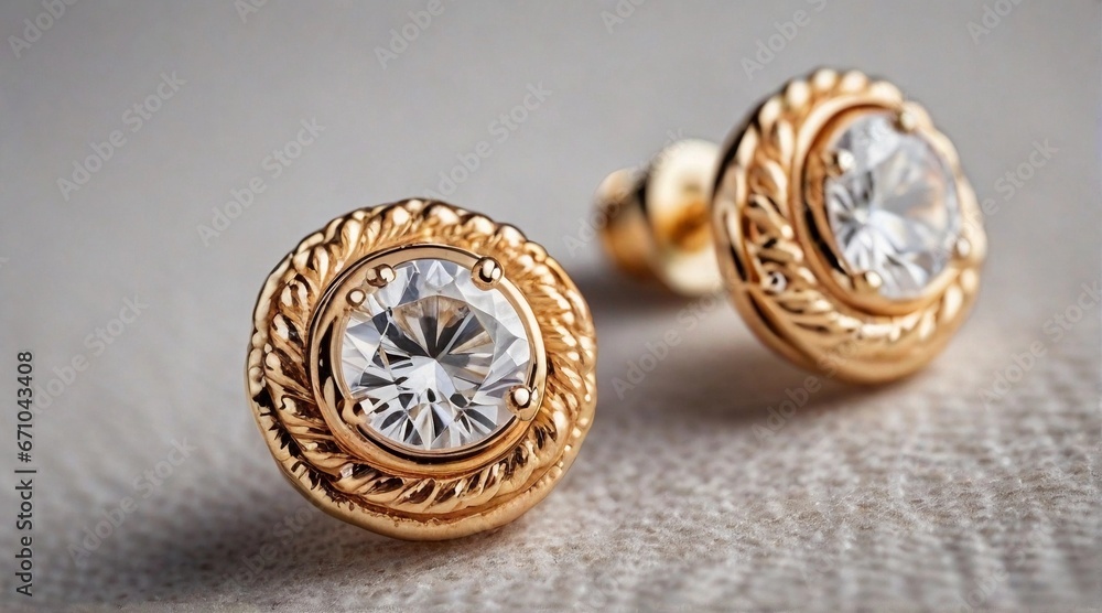 Portrait of Stud Earrings against textured background, background image, AI generated Portrait of Stud Earrings against textured background, background image, AI generated