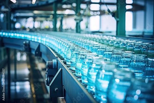 modern bottled conveyor water production.