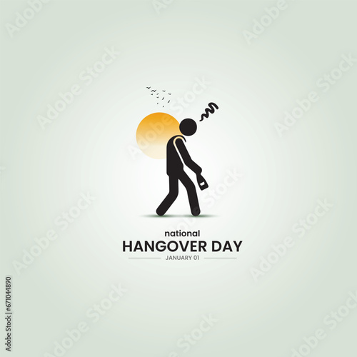 National Hangover Day. Hangover background vector illustration. 