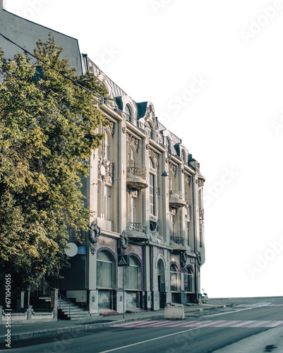 City center building with panoramic windows photo, Kharkiv, Ukraine.