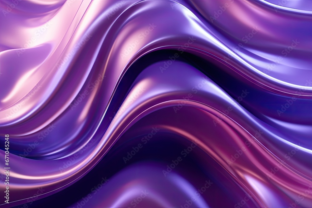 Fototapeta premium Abstract iridescent metallic liquid form purple