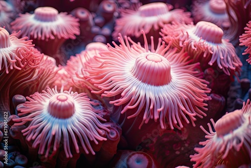 Anemone actinia texture underwater reef sea coral