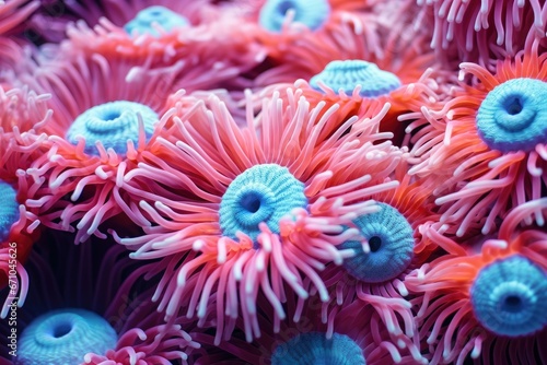 Anemone actinia texture underwater reef sea coral © Tymofii