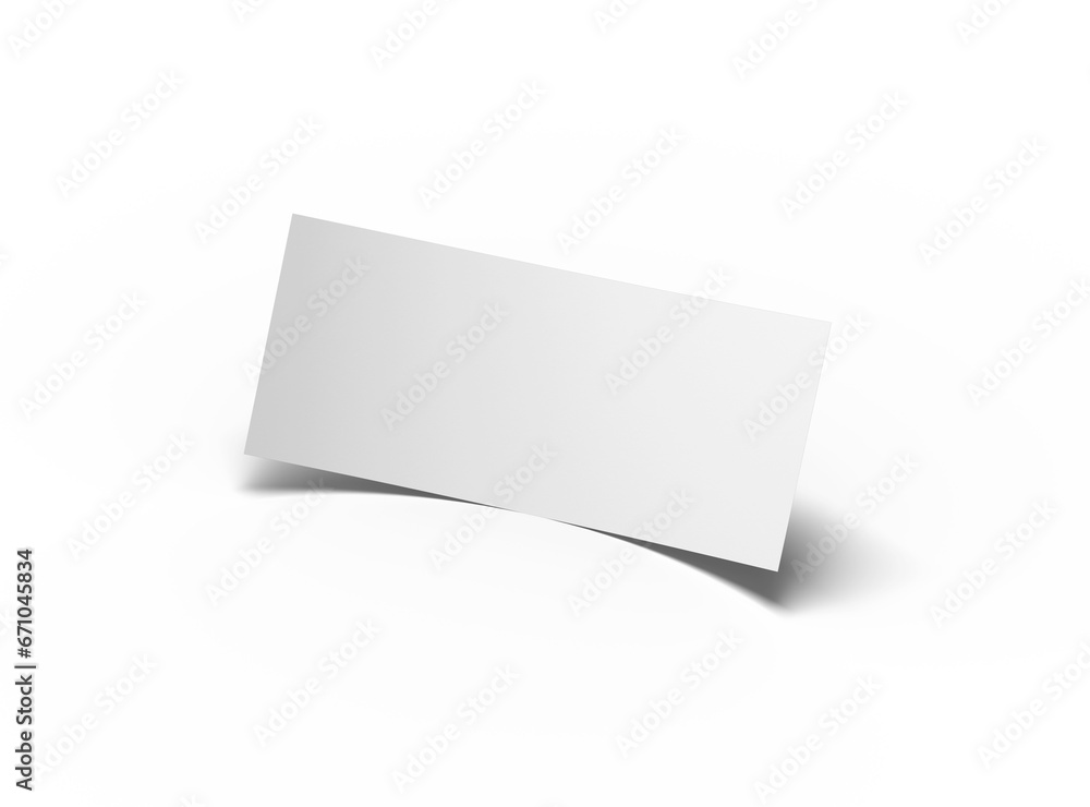 Blank 4x9 Rack Card Sized Flyers to present your design. 3d render on a transparent background Blank 4x9 Rack Card Sized Flyers to present your design. 3d render on a transparent background