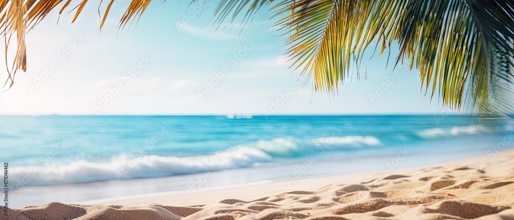 Beautiful wide panorama of a paradise beach