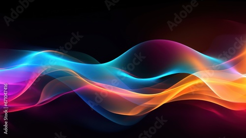Abstract 3D neon wavy curved lines background. Modern gradient illustration, minimal design. Futuristic artwork, digital drawing for interior design, fashion textile fabric, wallpaper