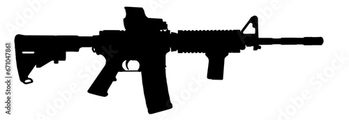 Silhouette AR15 rifle, vector illustration. photo