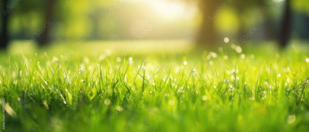 Natural background with young juicy green grass