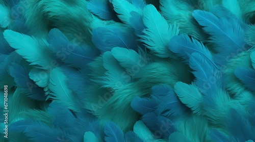  a bunch of blue feathers that are all over the place.  generative ai © Nadia
