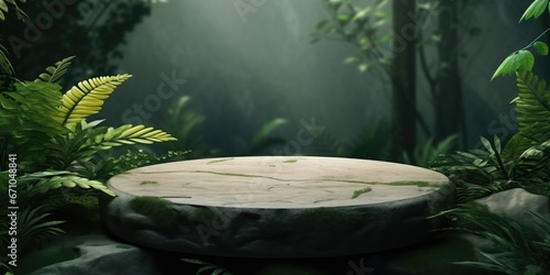 A Stone Table In A Forest