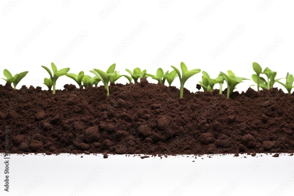 Fertile Topsoil For Healthy Plant Growth Isolated On White Fertile Topsoil For Healthy Plant Growth Isolated On White