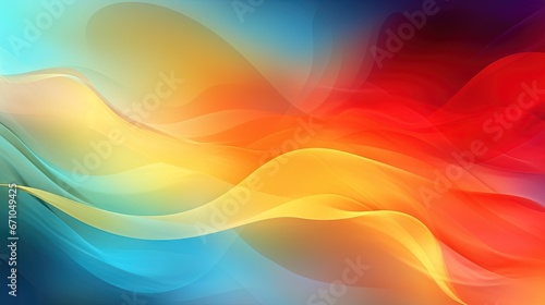  a colorful abstract background with wavy lines and colors of blue, yellow, red, orange, and pink. generative ai