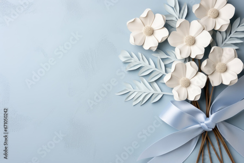 Simple flowers background with copy space for text photo