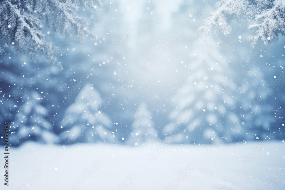 Winter christmas scenic background with copy space