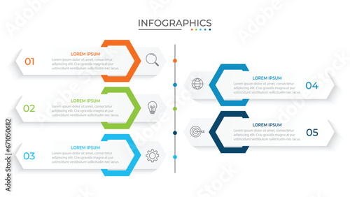 Vector infographic design template with 5 options or steps