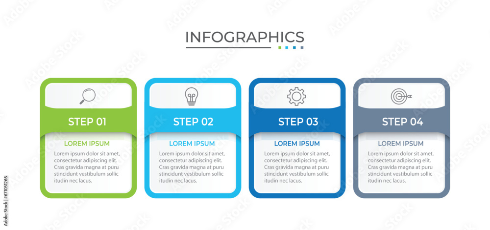 Process business infographic thin line with square template design with icons and 4 options or steps. Process business infographic thin line with square template design with icons and 4 options or steps.