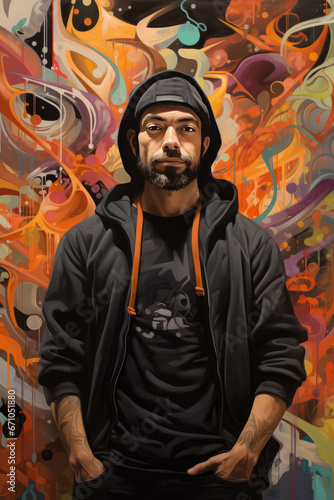 Portrait of a graffiti street artist 