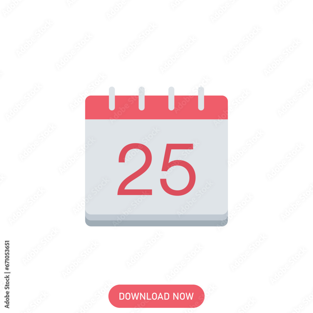 December 25 Calendar Day or Calendar Christmas - calendar icon December 25 Calendar Day or Calendar Christmas - calendar icon