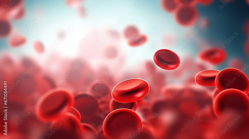 Red blood cells flowing through vein, Generative AI
Red blood cells flowing through vein, Generative AI