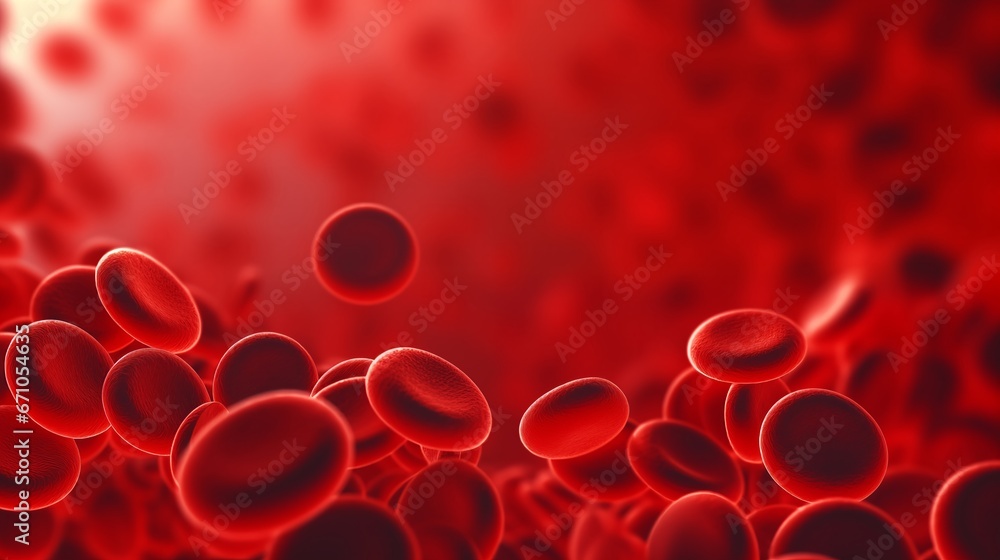 Red blood cells flowing through vein, Generative AI
 - obrazy, fototapety, plakaty 
