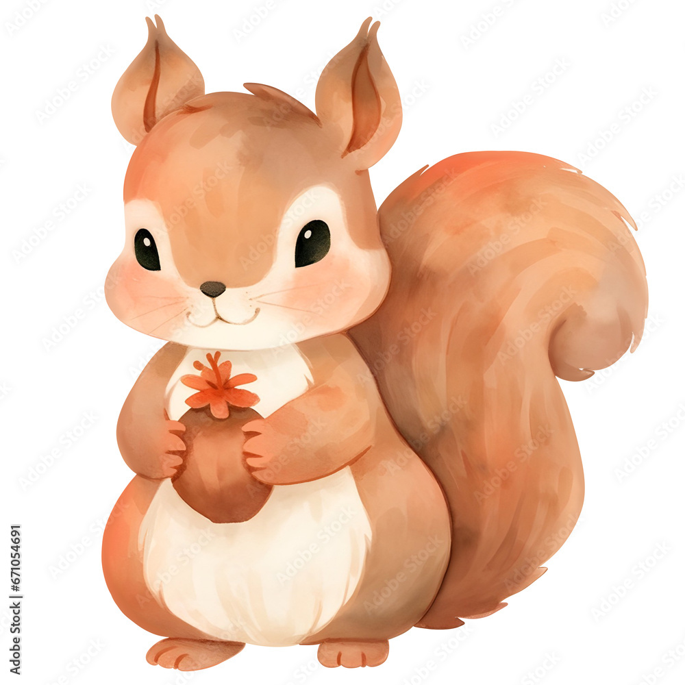 Naklejka premium squirrel with acorn