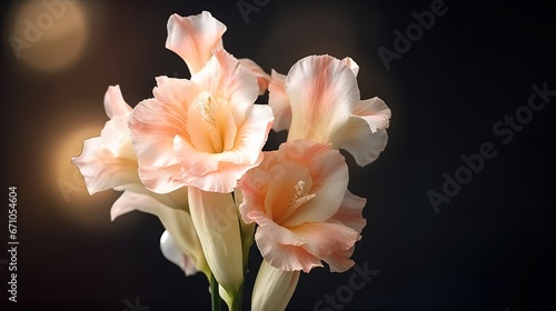  a vase filled with pink flowers on top of a table. generative ai