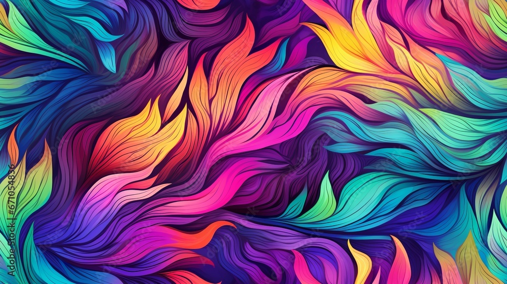 Obraz premium Seamless abstract watercolor leaf pattern, Generative AI