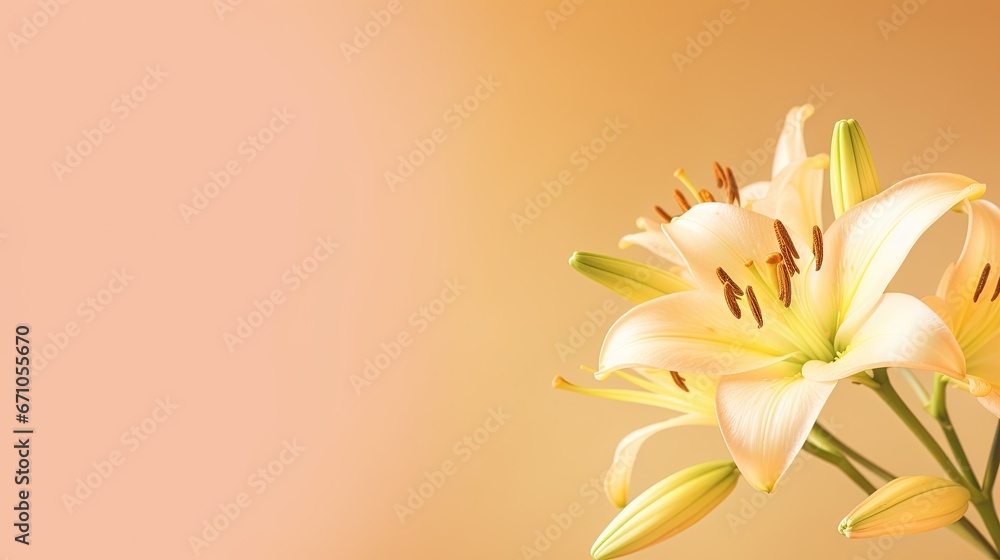  a bunch of white lilies in a vase on a table.  generative ai