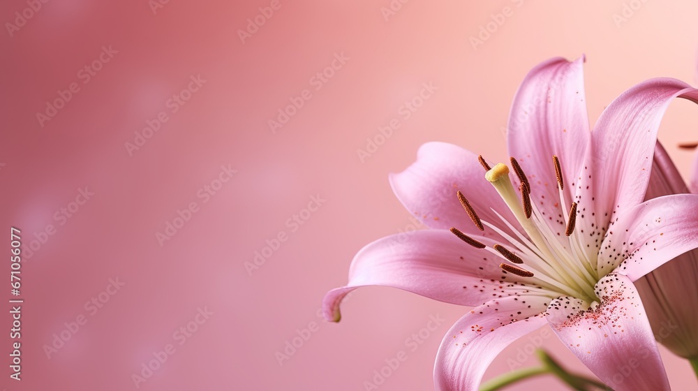  a close up of a pink flower on a pink background.  generative ai